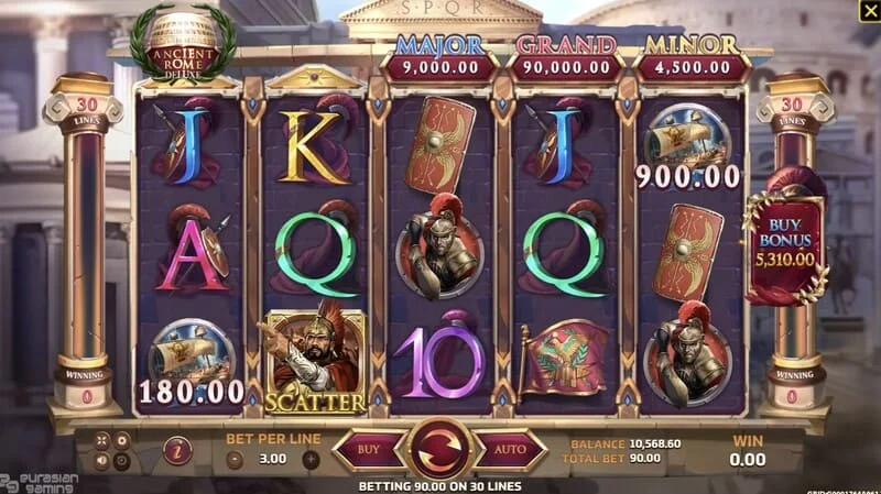 Ancient Rome Deluxe AI - 追加の賞品があるボーナス画面